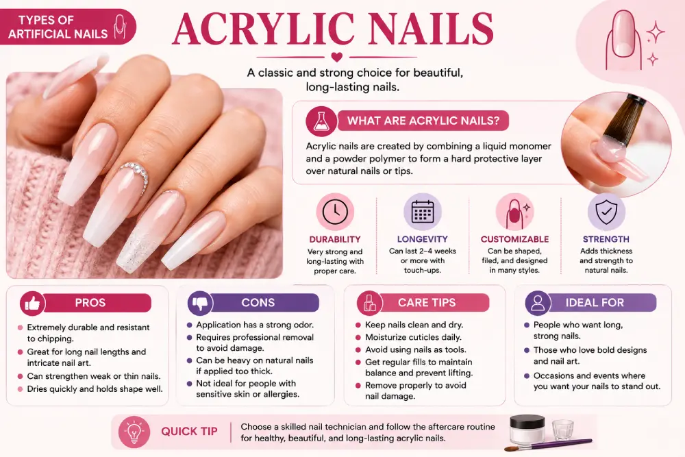 Nail technician applying acrylic over a nail form