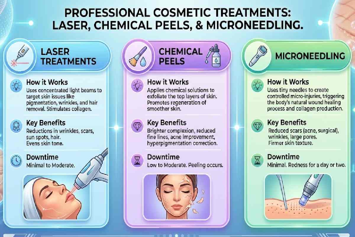 Professional Treatments: Laser, Chemical Peels, and Microneedling